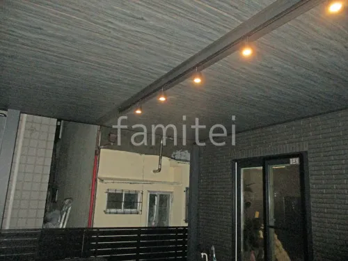 １階テラス屋根 （雨除け） タカショー フル木製調 ホームヤードルーフ 内天井付 フラット屋根 壁付