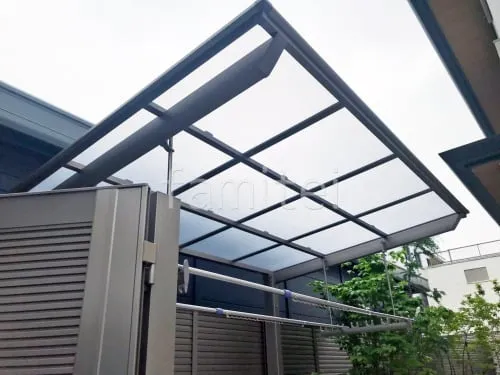 １階テラス屋根 （雨除け） LIXIL 独立式フーゴFテラス フラット屋根 独立式 スタンダード