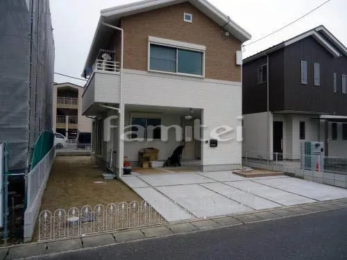 車庫土間コンクリート 芝貼 高麗芝