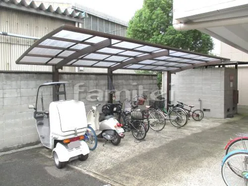 自転車バイク屋根 YKKAP レイナポートグラン カーポート縦1.5台用(1台+延長 縦連棟) R型アール屋根