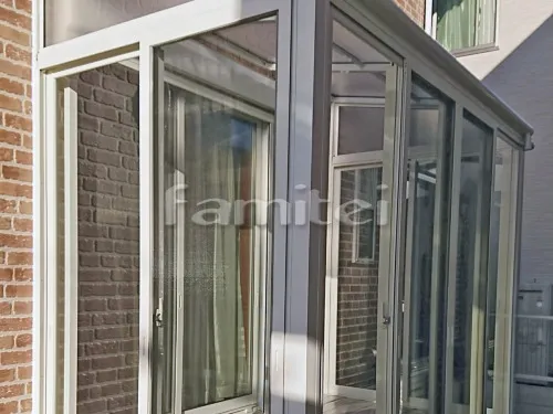 ガーデンルーム YKKAP サンフィール3 サンルーム R型アール屋根 網戸(正面 両側面)