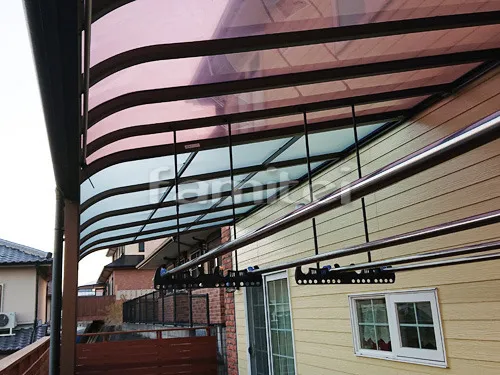 雨除け屋根 YKKAP ソラリアR 1階用 R型アール屋根