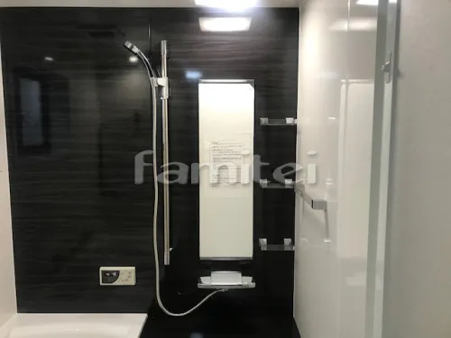 ホーロー浴室クリーンパネル ウォールナットブラック ロングクリアミラー