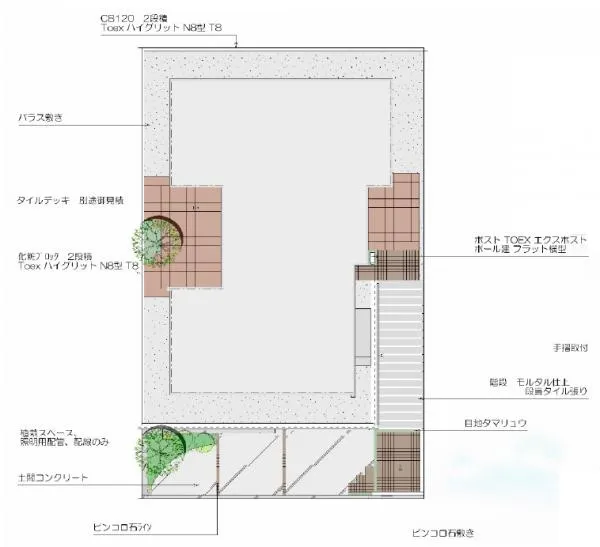 平面図　タイルデッキ別途