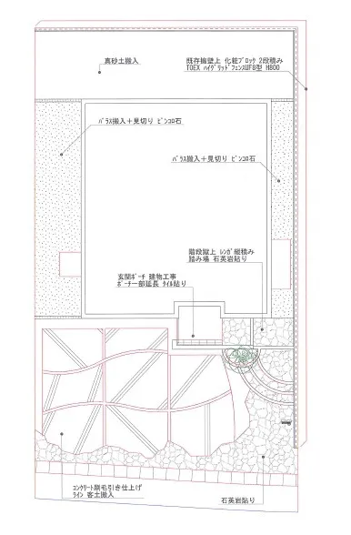 平面図　表札ポスト施主支給