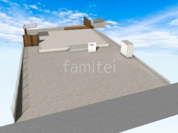 砂利敷き　物置