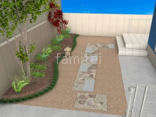 アプローチ 乱形石 板石