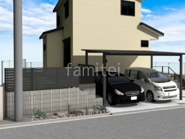 ロックガーデン 化粧ブロック 目隠しフェンス