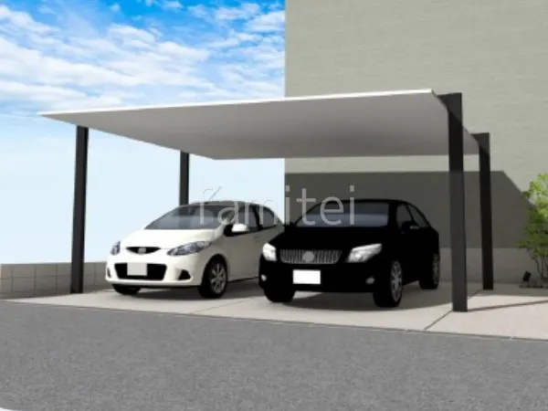 2台用カーポート 土間コンクリート