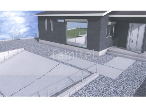 土間コンクリート　砂利敷き