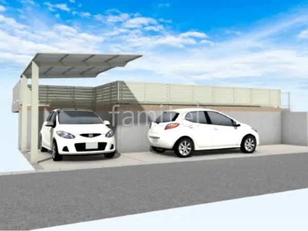 1台用カーポート　目隠しフェンス　土間コンクリート