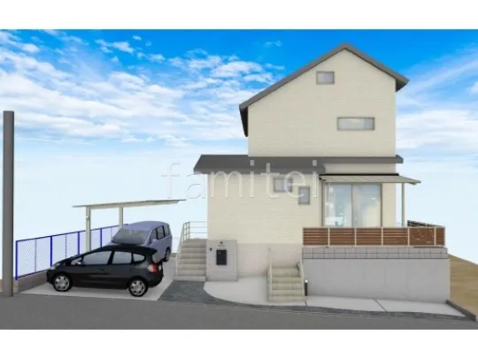 土間コンクリート　アプローチ　乱形石