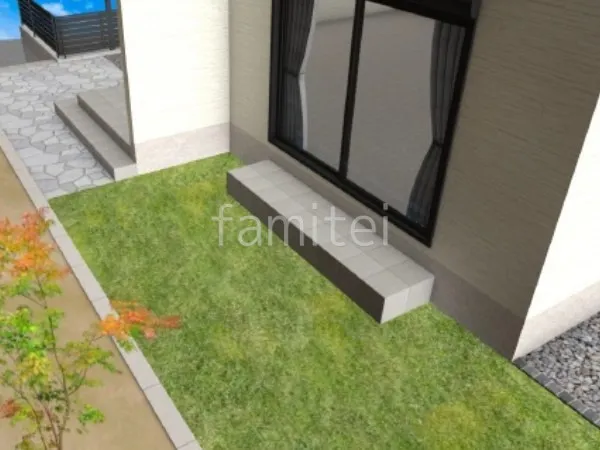 タイルデッキ　人工芝