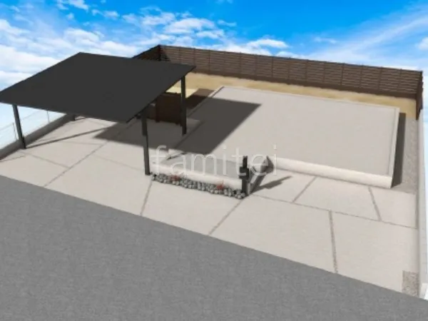 土間コンクリート　砂利目地