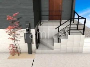 機能門柱　シンボルツリー　手すり