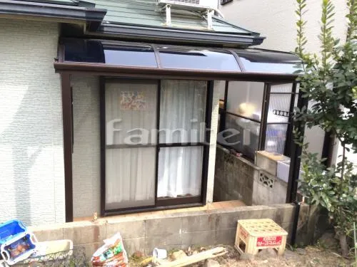 雨除け屋根 レギュラーテラス屋根 1階用 R型アール屋根 折りたたみ式物干し