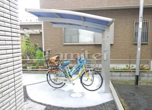 自転車バイク屋根 YKKAP レイナポートグランミニ 駐輪場屋根 サイクルポート R型アール屋根