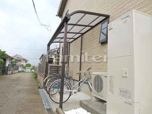 自転車バイク屋根 レギュラーテラス屋根 1階用 R型アール屋根 土間コンクリート