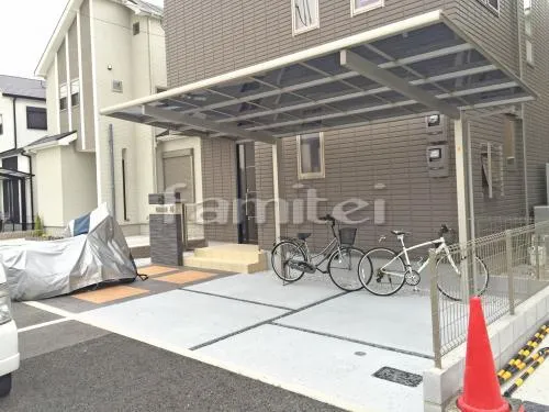 ガレージまわり 駐車場屋根 土間コンクリート