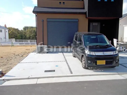 駐車場ガレージ床 土間コンクリート ピンコロ石目地