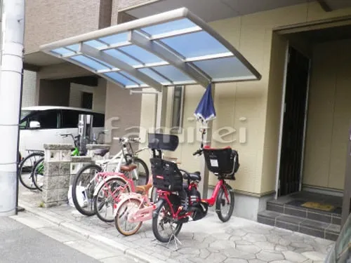 自転車バイク屋根 YKKAP レイナポートグランミニ 駐輪場屋根 サイクルポート R型アール屋根