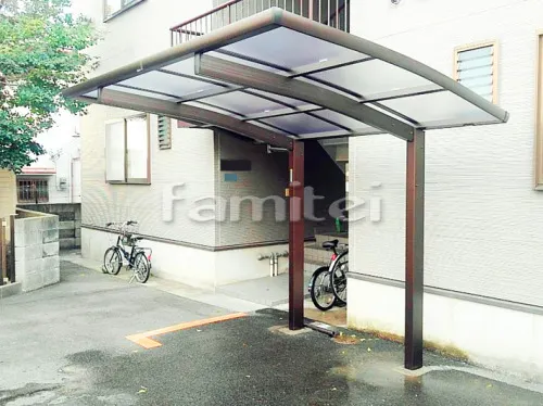 自転車バイク屋根 プライスポートミニ 駐輪場屋根 サイクルポート R型アール屋根