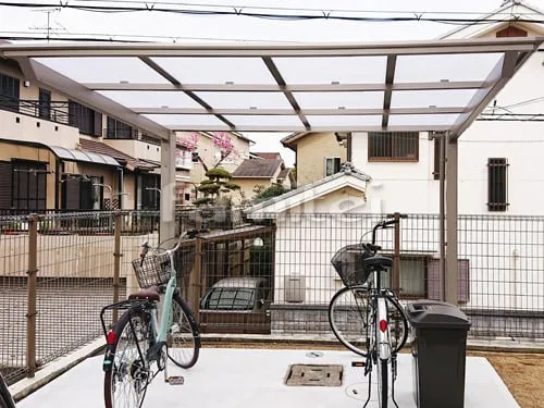 自転車バイク屋根 LIXILリクシル ネスカF 駐輪場屋根 サイクルポート F型フラット屋根