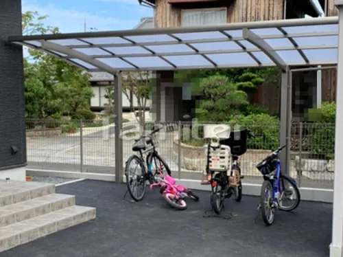 自転車バイク屋根 LIXILリクシル ネスカR 駐輪場屋根 サイクルポート R型アール屋根 着脱式サポート柱