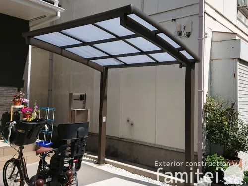 自転車バイク屋根 LIXILリクシル ネスカR 駐輪場屋根 サイクルポート R型アール屋根