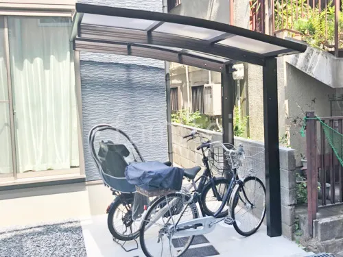 サイクルポート 自転車バイク屋根 YKKAP アリュース アール屋根