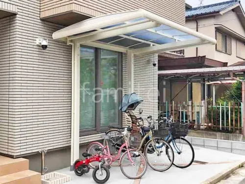 サイクルポート 自転車バイク屋根 LIXIL 木製調 フーゴAプラス アール屋根