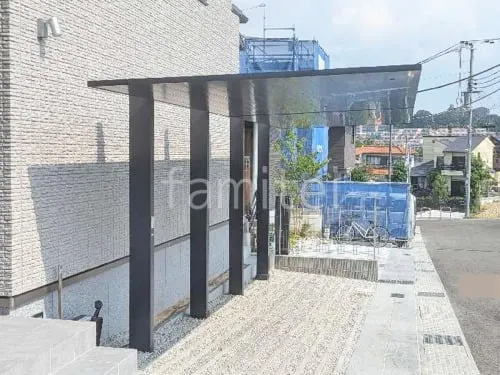 カーポート２台(縦) 連棟 LIXIL カーポートSC ダスクグレー フラット屋根 吊り下げ屋根