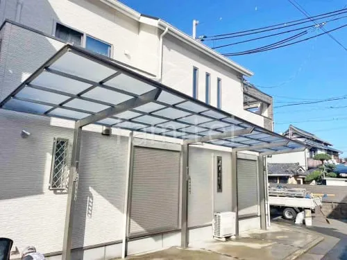カーポート２台(縦) 連棟 LIXIL ネスカＦ フラット屋根