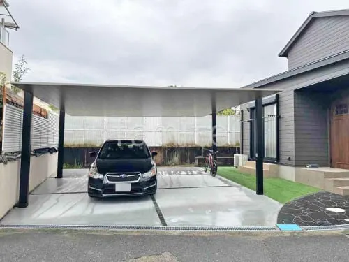 カーポート２台(ワイド) ツイン LIXIL カーポートSC フラット屋根 吊り下げ屋根