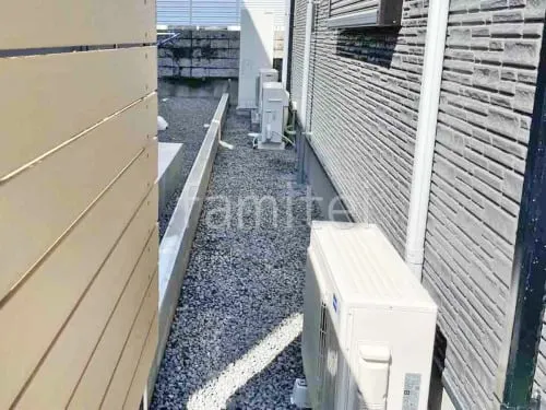 犬走り 防犯砂利敷き バラス砕石 防草シート加工
