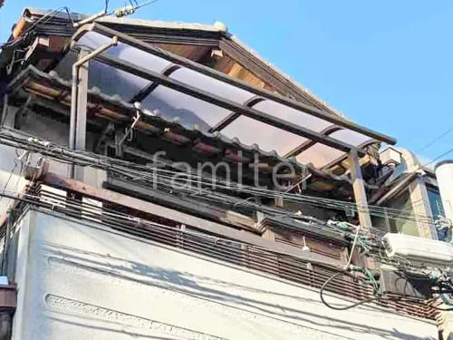 ２階ベランダ屋根  LIXIL スピーネR アール屋根 スタンダード 壁付