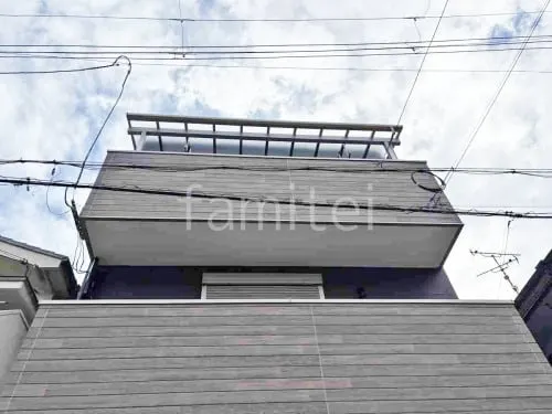 ３階ベランダ屋根  YKKAP ソラリアF 積雪50cm対応 フラット屋根 スタンダード 壁付