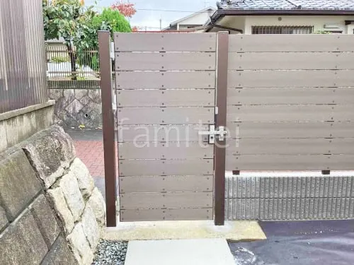 勝手口門扉 F&F ニコボード門扉(内開き) 片開き