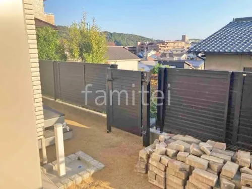 片開き 門扉 LIXIL AB YM2型 横目隠し 