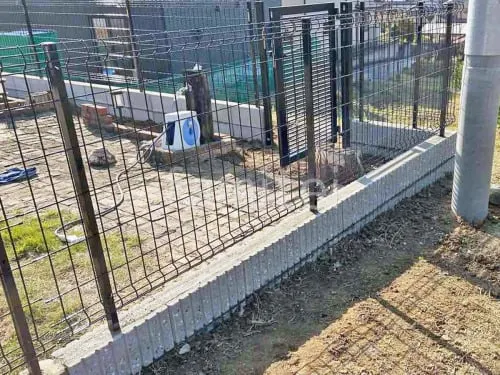 スチールメッシュ フェンス YKKAP イーネット3F型 スチール柱 境界・メッシュ ブロック塀 （化粧ブロック） ユニソン リブスプリットn 