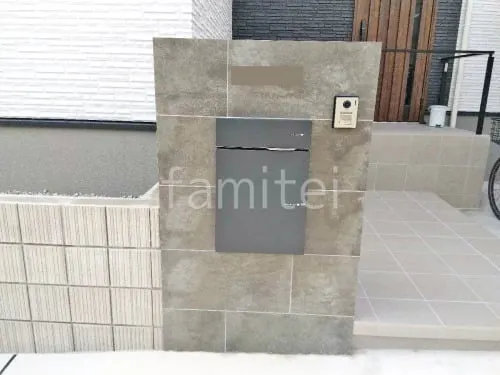 モダン門柱 壁タイル貼り タカショー セラレバンテ 宅配ボックス ユニソン ヴィコDB100