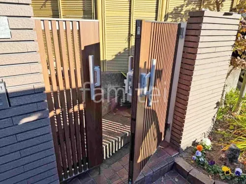 親子両開き 門扉 LIXIL 木製調 AB ウッディTS1型 