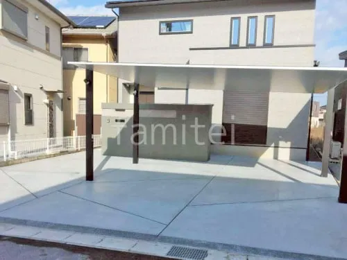 新築シンプル オープン外構