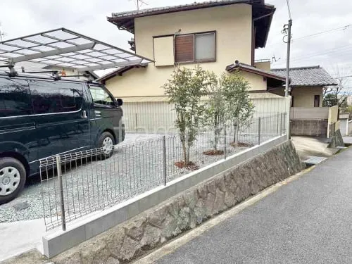 スチールメッシュ フェンス YKKAP イーネット3F型 スチール柱 境界・メッシュ ブロック塀 （化粧ブロック） 太陽エコブロックス 普通CB 