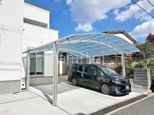 カーポート２台(ワイド) ツイン YKKAP アリュース アール屋根