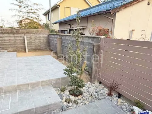 シンボルツリー ソヨゴ 常緑樹 植栽 ロックガーデン 割栗石敷き