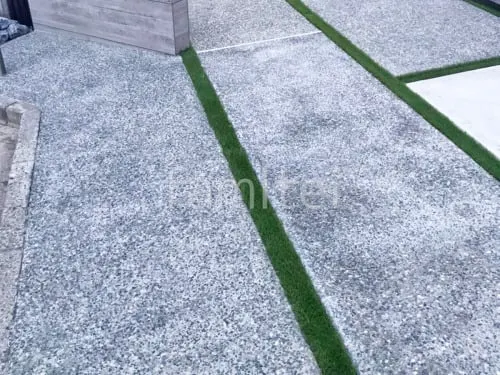 玄関アプローチ 床洗い出し仕上げ 大磯