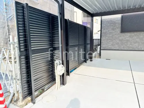 アルミ形材 フェンス LIXIL AB YL3型 横ルーバー3 2段柱 60角 目隠し