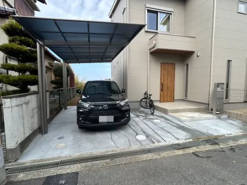 土間コンクリート   土間コンクリート シンプル カーポート１台 （単棟） LIXIL ネスカＦ フラット屋根