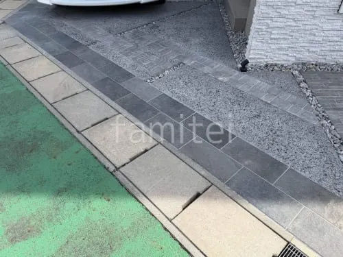 玄関アプローチ 床平板敷き ユニソン カッシア[ai] 洗出し仕上げ